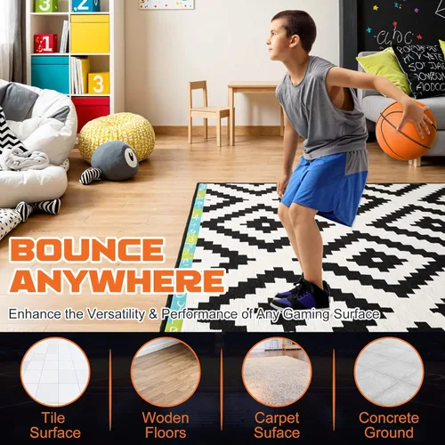 Miniatura 6 de Baloncesto silencioso tamaño 7 (29.5 pulgadas) – Baloncesto interior de espuma sin aire ranurada para regates silenciosos y entrenamiento en Naranja