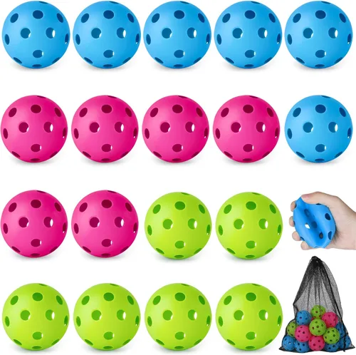 Miniatura 17 de Coopay Paquete de 18/36 pelotas de práctica de béisbol, bolas de entrenamiento de plástico, bolas de softball huecas ligeras para golpe