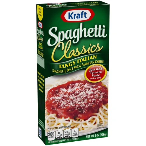 Miniatura 6 de Kraft Spaghetti Classics - Mezcla de comida de espaguetis italianos picantes, especias y queso parmesano, caja de 8 onzas