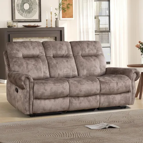 Miniatura 31 de EBELLO - Silla reclinable eléctrica con masaje y calor, sillón reclinable de tela suave para adultos, sofá reclinable individual acolchado, diseño