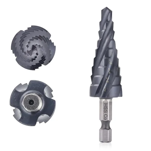 Miniatura 11 de M35 - Juego de brocas escalonadas de cobalto de cuatro estrías en espiral de 1/8 a 7/8 pulgadas, grado industrial, resistente al desgaste