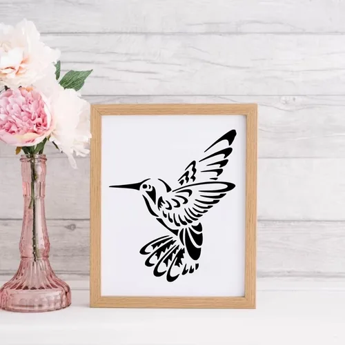 Miniatura 7 de Plantillas reutilizables de colibrí, mariposa y libélula de plástico para pintar en madera, lienzo, paredes y decoraciones para proyectos