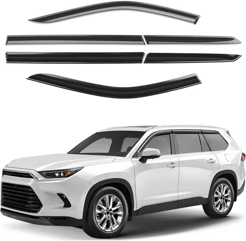 Miniatura 25 de Deflectores de ventana tintados ahumados con cinta adhesiva para ventana lateral, deflectores de lluvia compatibles con Honda Pilot 2016-2022 - 4