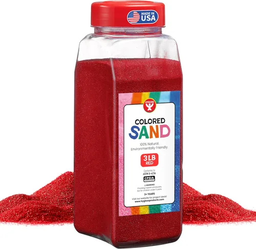 Miniatura 38 de Hygloss Arena de colores para manualidades – Botella de 1 libra, magenta – Juegos de arte de arena fina y colorida vibrante para niños – Actividades