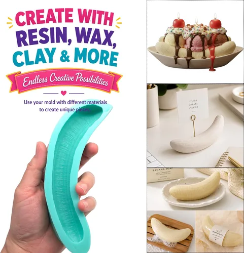 Miniatura 6 de Molde completo de plátano molde de helado de plátano molde de cera de silicona moldes de frutas realistas moldes de cera derretida NC005