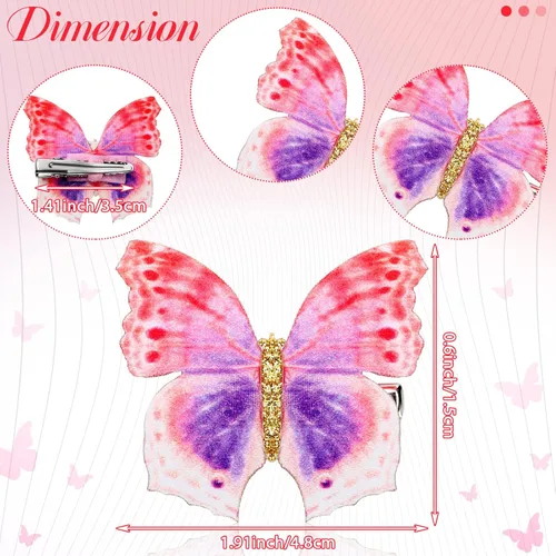 Miniatura 3 de Boao 18 piezas de pinzas de cabello con diseño de mariposa y brillo para niñas, adolescentes y mujeres, accesorios para el cabello (estilo soñador)