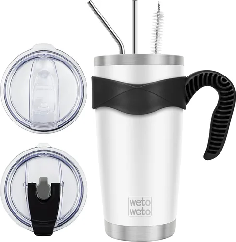 Miniatura 26 de WETOWETO - Vaso de viaje con aislamiento de 20 onzas, de acero inoxidable, con doble pared, a prueba de fugas, taza de café con revestimiento