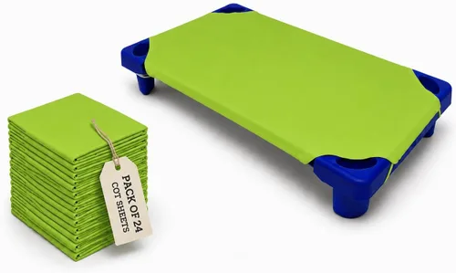 Miniatura 20 de Sábanas para cuna para niños pequeños y preescolares – Sábana para cuna/preescolar – Bucles elásticos en las esquinas – Sábana bajera para cuna