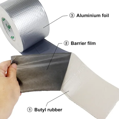 Miniatura 4 de BOMEI PACK Cinta de butilo para reparación de fugas de 0.059 in x 4 pulgadas de ancho x 33 pies de largo, cinta de sellado impermeable de papel