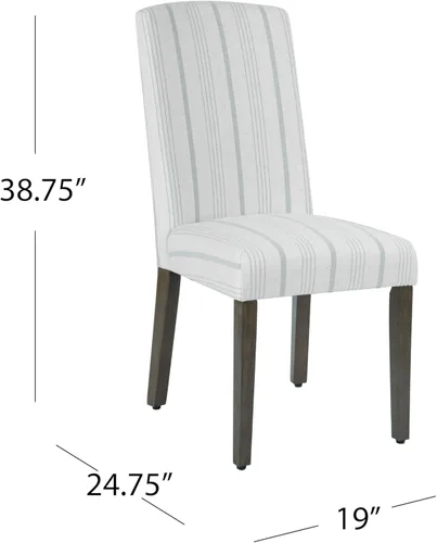 Miniatura 80 de Homepop Silla de comedor con detalles festoneados, sillas de comedor Parsons tapizadas, muebles decorativos para el hogar, tejido gris claro