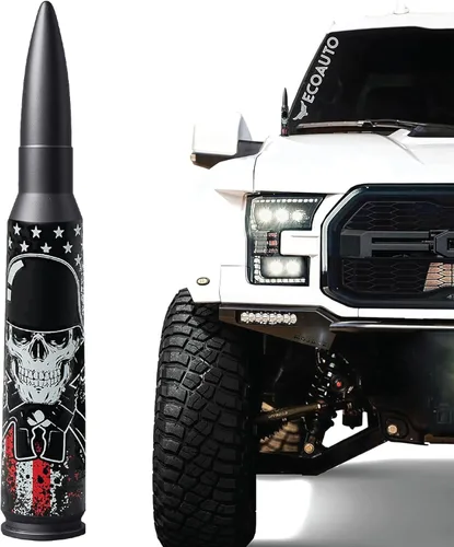 Miniatura 11 de EcoAuto Badass Bullet - Antena de repuesto para Dodge Ram y Ford F150 F250 F350 Super Duty Raptor Bronco Trucks – Diseño antirrobo – Antena de radio