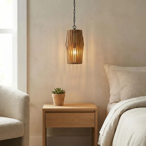 Miniatura 3 de Capital Lighting 344613WK Archer - Lámpara de techo colgante moderna de madera de mango hecha a mano, 1 luz de 100 vatios, 17 pulgadas de alto x 9
