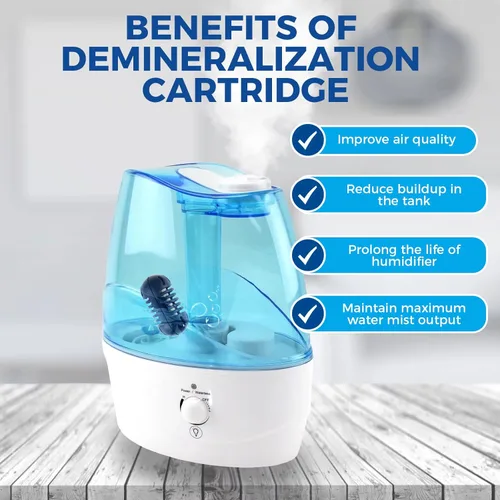 Miniatura 4 de Paquete de 10 cartuchos de desmineralización para humidificador apto para humidificadores ultrasónicos HoMedics, evita la acumulación de agua dura