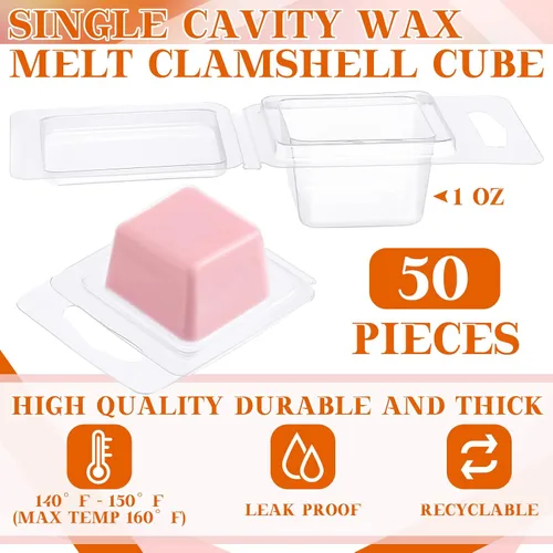 Miniatura 4 de Moldes de cera derretida Wesiti – 50 piezas de conchas transparentes vacías de plástico para velas sin mecha, moldes de chocolate DIY, moldes
