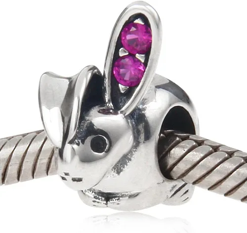 Miniatura 2 de Lucky Dog pulsera de abalorio encanto 925 plata esterlina Animal Pet Charms de Conejo, rabbit 2, CC-0411