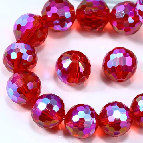 Miniatura 27 de Dowarm 150 PIEZAS Cuentas de cristal de vidrio redondas de 6 mm para hacer joyas, cuentas facetadas de cristal rondelle espaciadoras de color azul