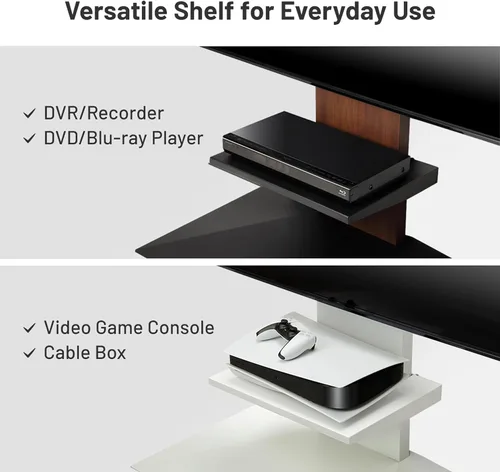 Miniatura 8 de WALL Estante de entretenimiento para soporte de TV modelo V4, perfecto para reproductor de DVD/Blu-ray, consola de videojuegos, grabadora de video