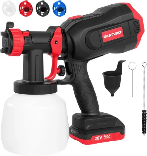 Miniatura 11 de Eastvolt Pulverizador de pintura HVLP de alta potencia de 600 vatios, pistola de pulverización eléctrica en casa Eastvolt, 4 boquillas, 3 patrones