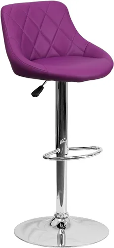 Miniatura 26 de Flash Furniture CH-82028A-BK-GG asiento de vinilo negro de diseño contemporáneo, banqueta alta ajustable con base cromada, Vinilo, Negro