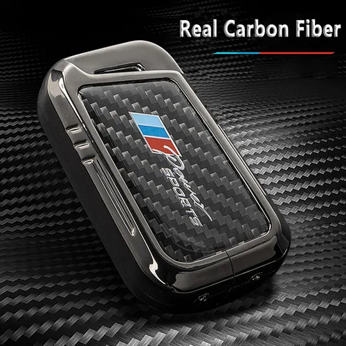 Miniatura 19 de Funda para llavero BMW con llavero, fibra de carbono real, protección de aleación de zinc, compatible con BMW 1 3 4 5 6 7 Series X1 X3 X4 M5 M6 GT3