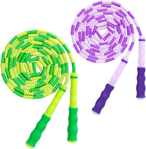 Miniatura 12 de Cuerda de saltar para niños, niñas y niños, cuerdas de saltar suaves con cuentas, cuerda de saltar ajustable, cuerda segmentada sin enredos