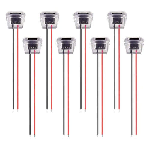 Miniatura 27 de 8pcs Bare Board Type-C Female Chassis Waterproof 2P Solder Wire Type USB C Pigtail Cable Extension Power Cable USB-C Plug to 2 Pin Bare Wire Open