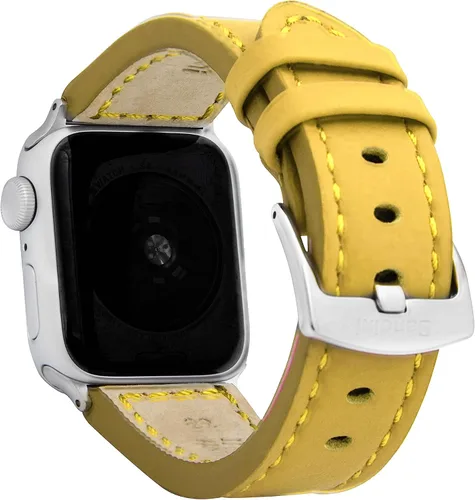 Miniatura 35 de Bandini Correa de cuero para hombre para Apple Watch de 1.732 in 1.772 in 1.654 in 1.614 in 1.575 in 1.496 in 1.929 in y Ultra, correa de iWatch