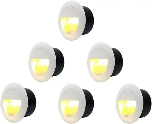 Miniatura 9 de Arotelicht Luces LED para escalones de 120 V para interiores y exteriores, 3000 K, luces de pared empotrables impermeables para terraza, escalera