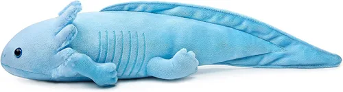 Axolotl - Juguete de peluche de simulación de ajolote azul de 20 pulgadas, lagarto espeluznante lindo juguete de peluche real, colección de regalo