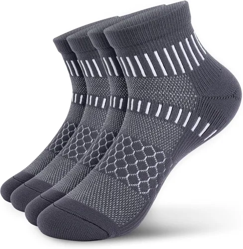 Miniatura 16 de IRAMY Calcetines de compresión de tobillo para hombres y mujeres, acolchados, para correr, atléticos, alivio de la fascitis plantar, 2/4/6 pares