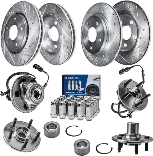 Miniatura 45 de Detroit Axle - Rotores de freno para Ford Mustang 2015, 2016, 2017, 2018, 2019, 2020, 2021, 2022, 2023, repuesto de rotores de freno de disco