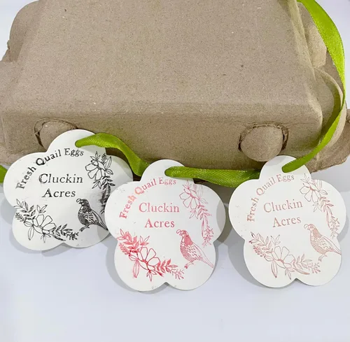 Miniatura 4 de Sello de goma personalizado con huevo de codorniz – Sello de cartón de huevo de codorniz fresco, sello de granja (2 x 2 pulgadas)