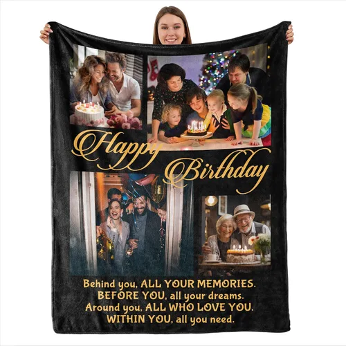 Miniatura 11 de TURMTF Manta personalizada con foto para mamá de hija e hijo, regalos de boda personalizados para ella, él, pareja, esposa, marido, novia, novio