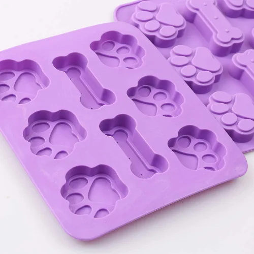 Miniatura 5 de Moldes de silicona 2 en 1 de pata de perro y hueso de cachorro, grado alimenticio, para chocolate, dulces, pudín, gelatina, golosinas para perros. 5