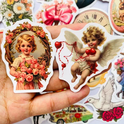 Miniatura 3 de Yoksas 50 piezas de calcomanías vintage victorianas - Calcomanías de vinilo impermeables de arte antiguo para laptops, botellas de agua, álbumes