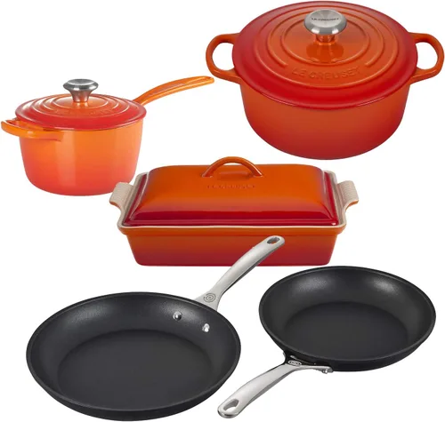 Miniatura 10 de Le Creuset Juego completo de utensilios de cocina de hierro fundido esmaltado multiusos con perillas SS, cerámica y antiadherente endurecido PRO