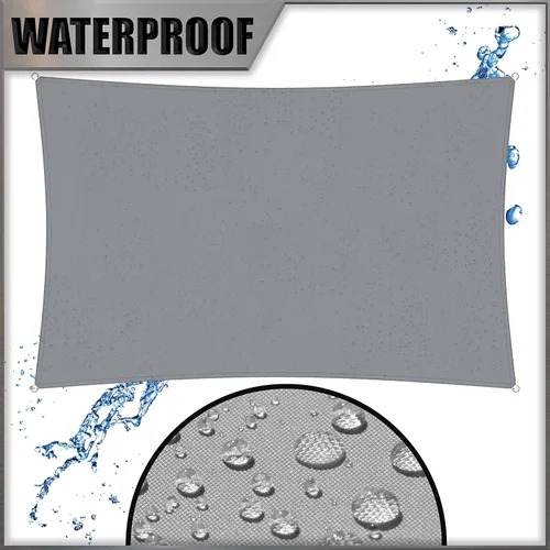 Miniatura 2 de Amgo 7' x 12' Toldo rectangular impermeable gris UPF50+ AMWTPR0712, para sombrío, toldo para patio, jardín o cochera abierta, 98% de bloqueo