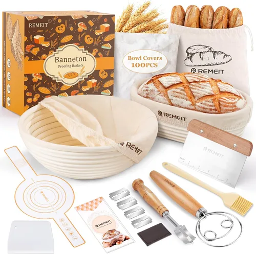 Miniatura 12 de Paquete de 6 mini cestas Banneton a prueba de pan de 5 pulgadas, mini suministros para hornear masa madre, pequeñas cestas a prueba de Banneton