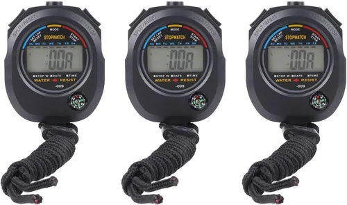 GOTOTOP Cronómetro deportivo de 3 piezas, cronómetro deportivo de 40 mAh, para carreras de cronometraje, natación, juegos de baloncesto,