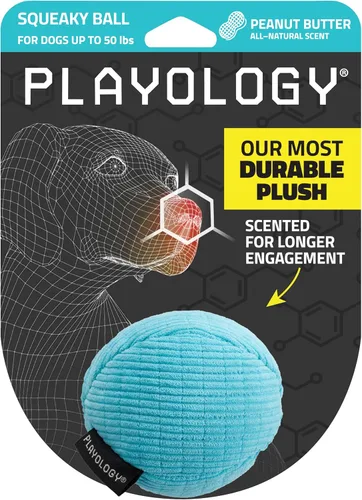 Miniatura 10 de Playology Juguetes para perros Juguete de hueso chirriante de felpa para masticar para perros Juguete gigante con aroma a mantequilla de maní