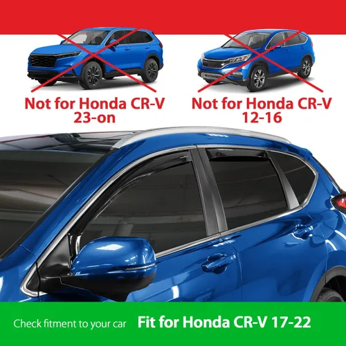 Miniatura 3 de Goodyear Deflectores de ventana de canal inastillables para Honda CR-V (CRV) 2017-2022, protectores de lluvia, viseras de ventana para automóviles