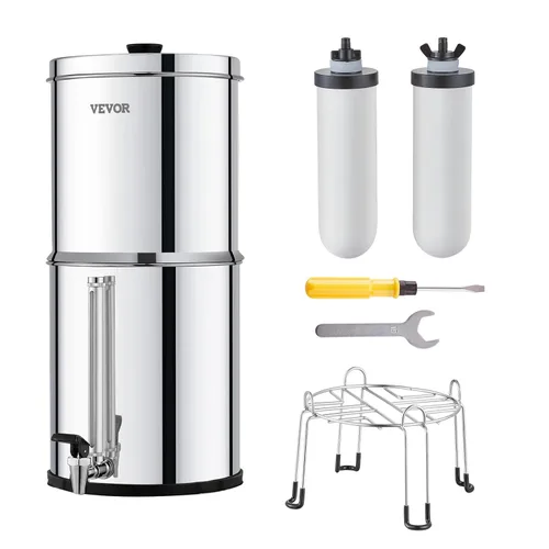 Miniatura 12 de VEVOR Sistema de filtro de agua alimentado por gravedad, sistema de sobremesa de acero inoxidable 304 de 2.25G, sistema de filtración de agua, Nivel