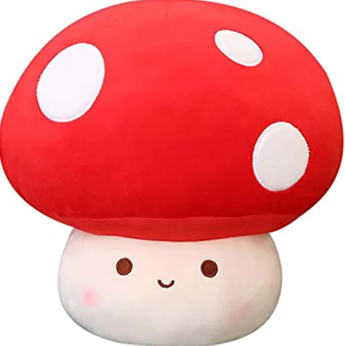 WeBingo Almohada de felpa de hongo, 12 pulgadas, bonita decoración de hongos grandes, peluches de animales de peluche para niñas, niños y adultos,