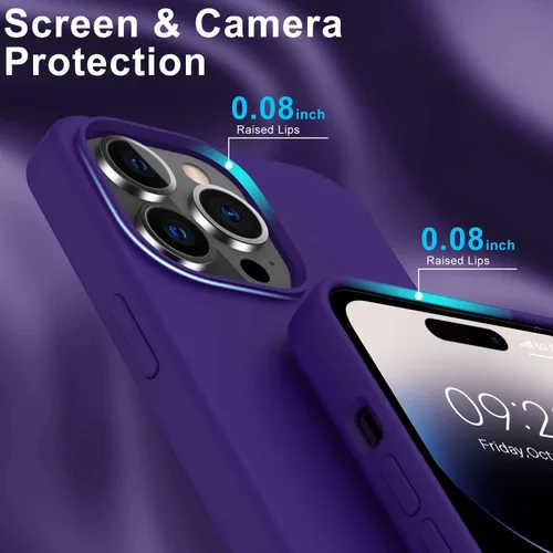 Miniatura 5 de DEENAKIN Funda compatible con iPhone 14 Pro Max con protector de pantalla, funda de goma de silicona suave para mujeres, niñas, mujeres y niñas
