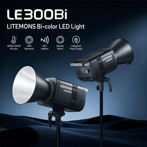 Miniatura 2 de Godox Litemons LE300Bi - Luz de video LED bicolor de 300 W, 58900Lux@1M CRI98+ Studio Bright con control de aplicación, 11 efectos FX, 0-100%