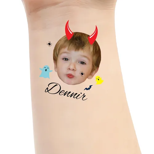 Miniatura 24 de Tatuajes personalizados temporales personalizados temporales con nombre, logotipo, foto facial para adultos, boda, cumpleaños, San Valentín