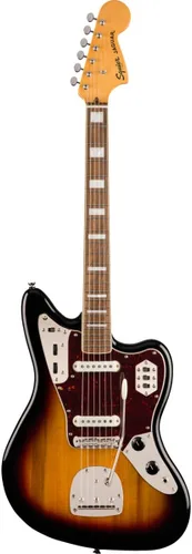 Miniatura 4 de Squier Classic Vibe - Guitarra eléctrica Jaguar de los años 70, con 2 años de garantía, 3 colores Sunburst, diapasón de laurel