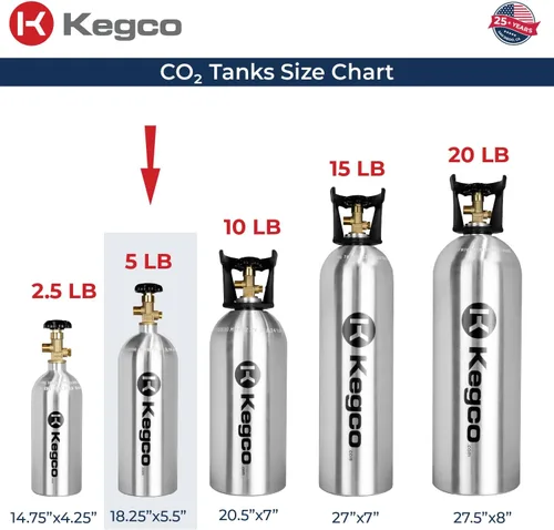 Miniatura 7 de Cilindro de aire de gas comprimido de tanque de CO2 de aluminio de 5 lb