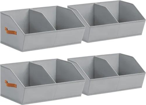 Miniatura 22 de Homsorout Organizadores de Armario y Contenedores de Almacenamiento - Paquete de 4 Contenedores de Almacenamiento Plegables Divididos Trapezoidales