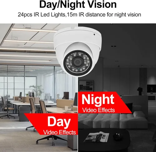 Miniatura 7 de Cámara de seguridad CCTV de 1080p 2MP, 4 en 1 (TVI/AHD/CVI/960H analógica) cámara de seguridad interior con lente fija de 0.110 in